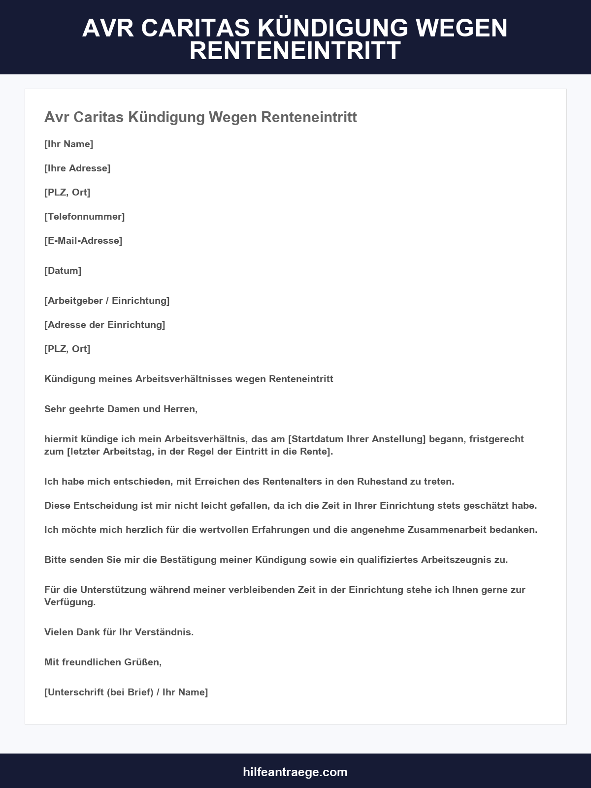 Avr Caritas Kündigung Wegen Renteneintritt