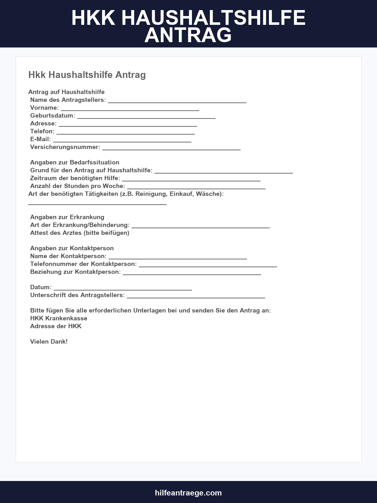 Hkk Haushaltshilfe Antrag